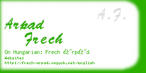 arpad frech business card